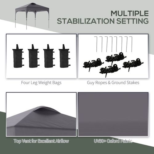 3x3M Pop Up Gazebo, Foldable Canopy Tent & Carry Bag with Wheels & 4 Legs - Home Symphony
