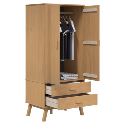 vidaXL Wardrobe OLDEN Brown 76.5x53x172 cm Solid Wood Pine - Home Symphony