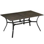Outsunny Outsunny Garden Table with Parasol Hole for Patio, Deck, Brown, 150 x 96 x 73cm - Garden Table