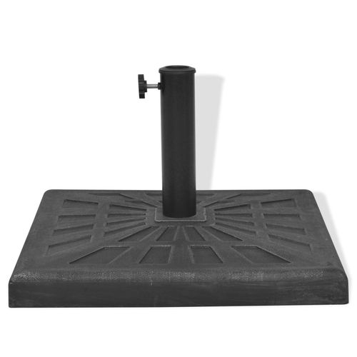 Weather-Resistant Parasol Base 19 kg Square Black with Locking Bolt and Adapters for Outdoor Umbrella Stability - Home Symphony
