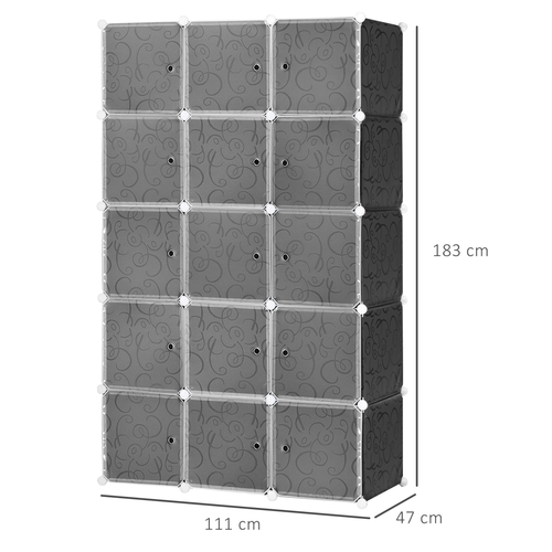 Sturdy DIY Portable Wardrobe Closet 111L x 47W x 183H cm Customizable Modular Storage for Home Organization - Home Symphony