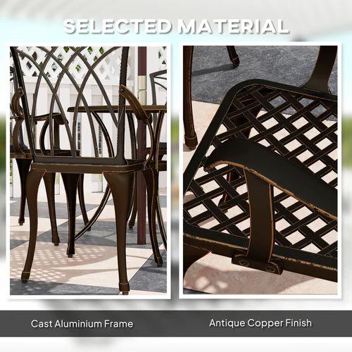 Outsunny 5 PCs Garden Dining Set, Garden Furniture Set, Bronze Tone by Outsunny