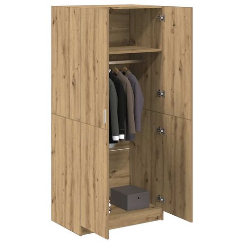 vidaXL Wardrobe Artisan Oak 90x52x200 cm Engineered Wood - Home Symphony