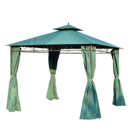 Outsunny Metal Garden Gazebo 3 x 3m with Water Resistant Roof for Outdoor Gatherings and Parties - Home Symphony