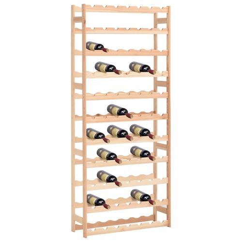 Solid Pinewood Wine Rack for 77 Bottles with Rustic Design for Wine Enthusiasts, perfect for stylish wine storage.