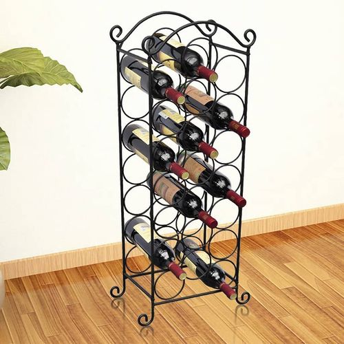 Classic Metal Wine Rack for 21 Bottles with Elegant Design for Wine Enthusiasts - Home Symphony