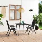 3 Piece Garden Dining Set Black - Home Symphony
