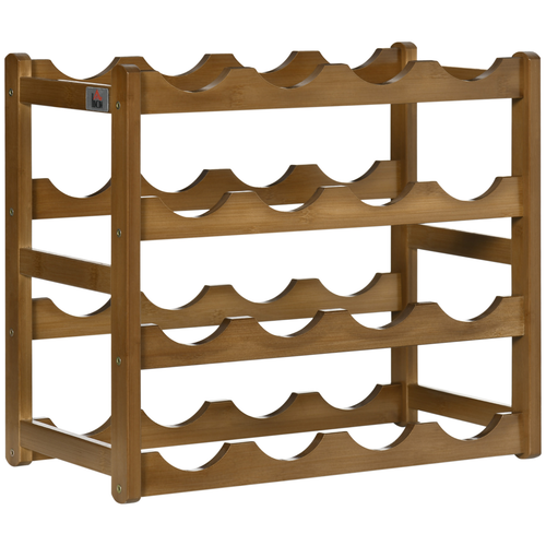 Stylishly store your wines with the Bamboo Wine Rack for 16 Bottles 43x38x23.5 cm, perfect for enthusiasts and decor.