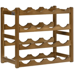 Unbranded Bamboo Wine Rack for 16 Bottles 43x38x23.5 cm with 4-Tier Display for Wine Enthusiasts and Home Decor - Wine Rack