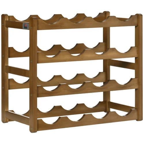 Unbranded Bamboo Wine Rack for 16 Bottles 43x38x23.5 cm with 4-Tier Display for Wine Enthusiasts and Home Decor - Wine Rack