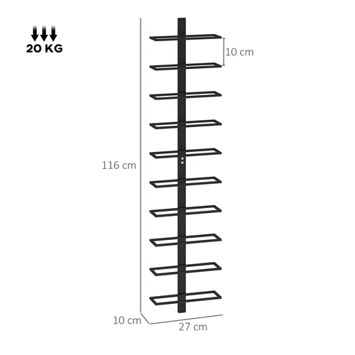 HOMCOM Wall Mount Wine Rack for 10 Bottles with Space-Saving Design for Wine Enthusiasts by HOMCOM