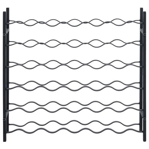 Stylish Black Iron Wine Rack for 36 Bottles with Modern Design for Wine Enthusiasts, perfect for elegant storage.