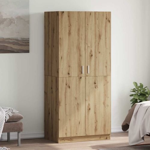 vidaXL Wardrobe Artisan Oak 90x52x200 cm Engineered Wood - Home Symphony