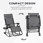 Folding Recliner Chair with Adjustable Backrest and Zero-Gravity Design for Outdoor Relaxation by Unbranded