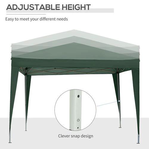 Outsunny 3mx3m Pop Up Gazebo Party Tent Canopy Marquee with Storage Bag Green by Outsunny