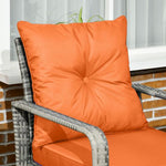 3 PCs PE Rattan Garden Sofa Set w/ 2 Chairs & Storage Table Orange - Home Symphony