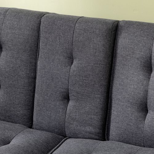 Upholstered Sofa bed 3 Seater Home Theater Futon Recliner with Cupholders Grey - Home Symphony
