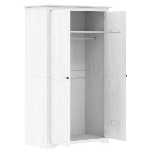 vidaXL Solid Pine Wood Wardrobe 101x52x176.5 cm French Style Spacious Storage for Bedroom - Home Symphony