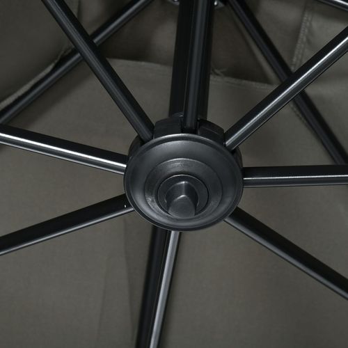 Outsunny Square Cantilever Roma Parasol 360� Rotation w/ Hand Crank, Grey - Home Symphony