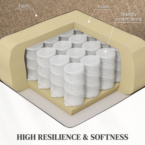 HOMCOM Power Lift Recliner Armchair with Wingback, Button Tufted, Brown - Home Symphony