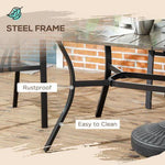 Outsunny Outsunny Garden Table with Parasol Hole for Patio, Deck, Brown, 150 x 96 x 73cm - Garden Table