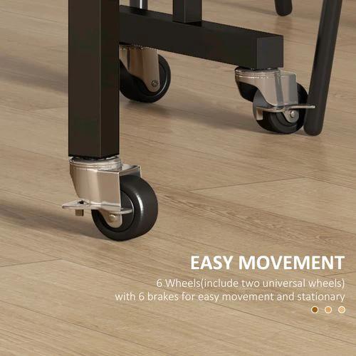 HOMCOM HOMCOM Drop Leaf Table with Wheels Folding Dining Table for Small Spaces, Grey - Dining Table