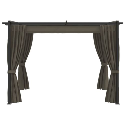 Durable Gazebo with Curtains 3x3 m Taupe Steel Frame for Outdoor Gatherings and Events - Home Symphony
