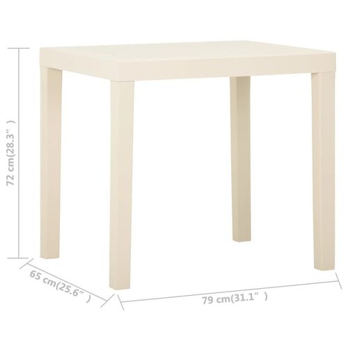 vidaXL Garden Table White 79x65x72 cm Plastic - Home Symphony