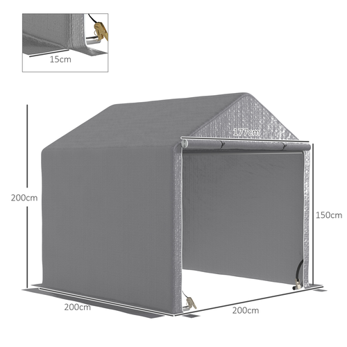 Outsunny 6.5 Feet x 6.5 Feet x 6.5 Feet Temporary Garden Shed Storage Tent with Waterproof Canopy for Outdoor Tool and Bicycle Storage - Home Symphony