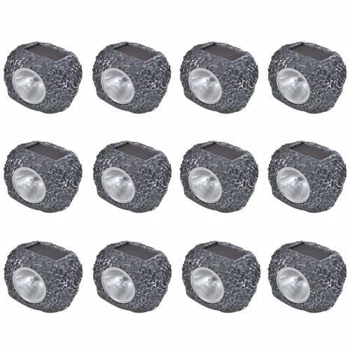 Outdoor Solar Powered LED Spotlight Stone Shape 12 pcs - Home Symphony
