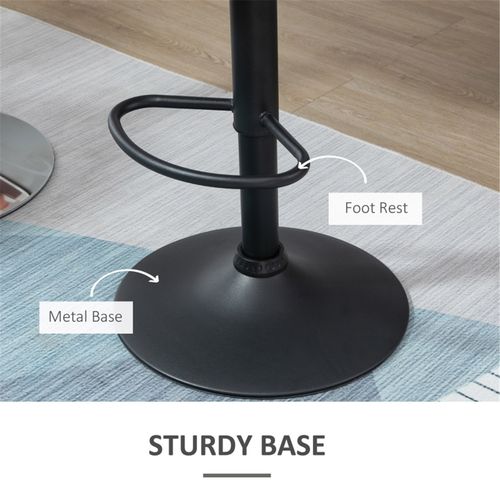 Adjustable Swivel Bar Stools Set of Two with Diamond Stitching and Footrest for Modern Home Bars and Kitchens - Home Symphony