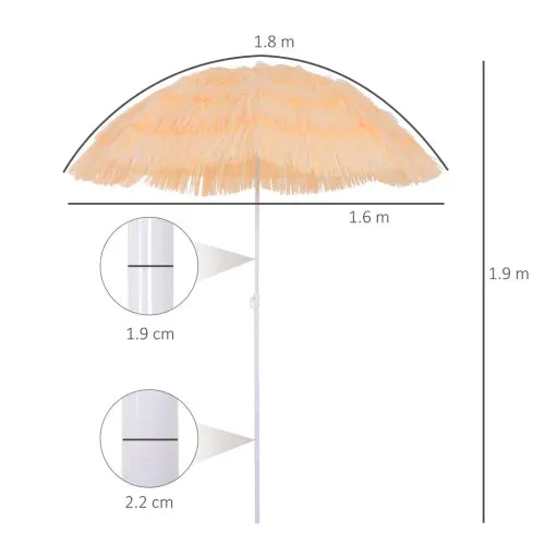 Patio Garden Hawaii Beach Sun Umbrella Sunshade Hawaiian Folding Tilting Parasol - Home Symphony