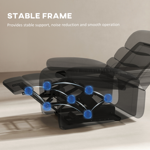 HOMCOM Manual Recliner Chair with Footrest 135 Degrees Ergonomic Design for Comfortable Living Room Relaxation - Home Symphony