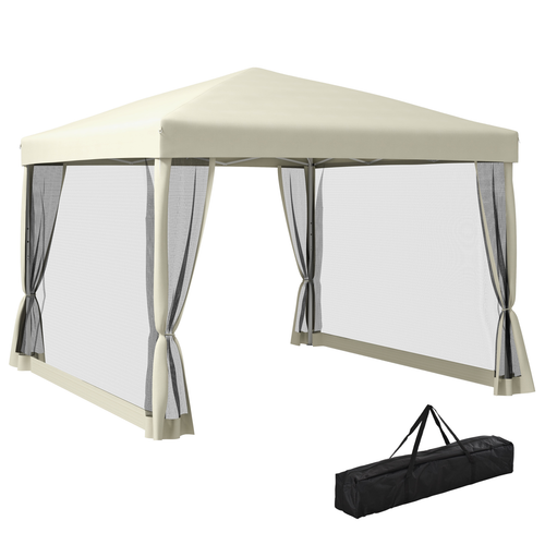 Outsunny 3x3m Pop Up Gazebo with Mesh Walls for Outdoor Events and Backyard Gatherings - Home Symphony