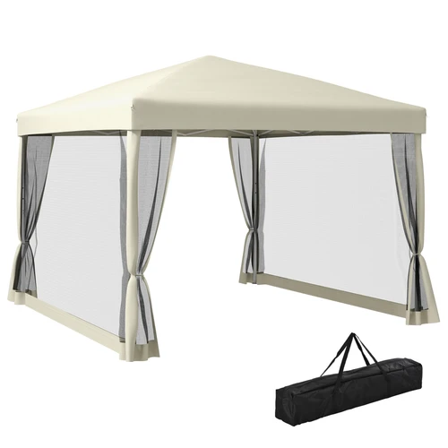 Outsunny 3x3m Pop Up Gazebo with Mesh Walls for Outdoor Events and Backyard Gatherings by Outsunny