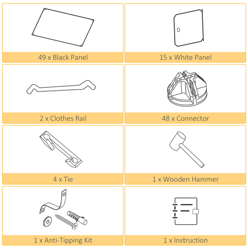 Sturdy DIY Portable Wardrobe Closet 111L x 47W x 183H cm Customizable Modular Storage for Home Organization - Home Symphony