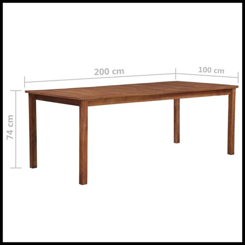 Garden Table 200x100x74 cm Solid Acacia Wood - Home Symphony