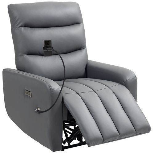HOMCOM Electric Recliner Chair with USB Charge Ports and Phone Holder for Comfortable Relaxation in Living Rooms - Home Symphony
