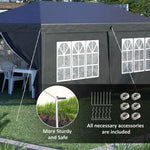 3 x 6m Pop Up Gazebo Height Adjustable Party Tent w/ Storage Bag Black by Outsunny