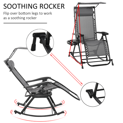 Folding Recliner Chair with Adjustable Backrest and Zero-Gravity Design for Outdoor Relaxation - Home Symphony