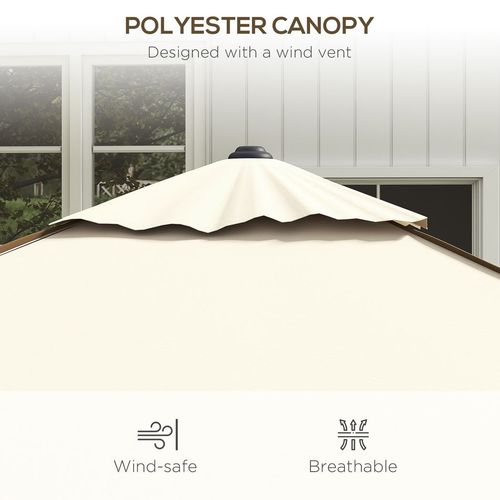 Outsunny Sun Parasol with Vent, Table Umbrella for Patio, Garden, Pool, Beige - Home Symphony