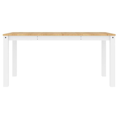 vidaXL Dining Table Panama White 160x80x75 cm Solid Wood Pine - Home Symphony
