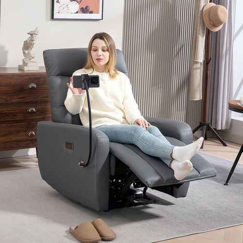 HOMCOM Electric Recliner Chair with USB Charge Ports and Phone Holder for Comfortable Relaxation in Living Rooms - Home Symphony