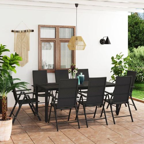 vidaXL 9 Piece Garden Dining Set with Weather-Resistant PE Rattan and Easy-Clean WPC Tabletop for Outdoor Entertaining - Home Symphony