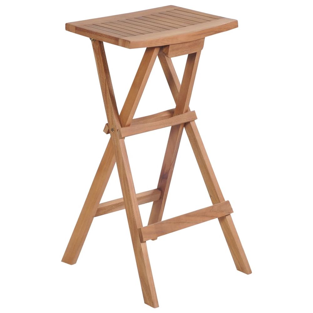 Folding Bar Stools 2 pcs vidaXL Solid Teak Wood - Bar Stool from vidaXL