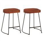 Gavin Bar Stools 2 pcs vidaXL 45x38x53 cm Solid Wood Mango - Bar Stool from vidaXL