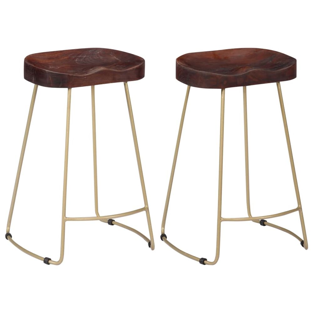 Gavin Bar Stools 2 pcs vidaXL Solid Mango Wood - Bar Stool from vidaXL