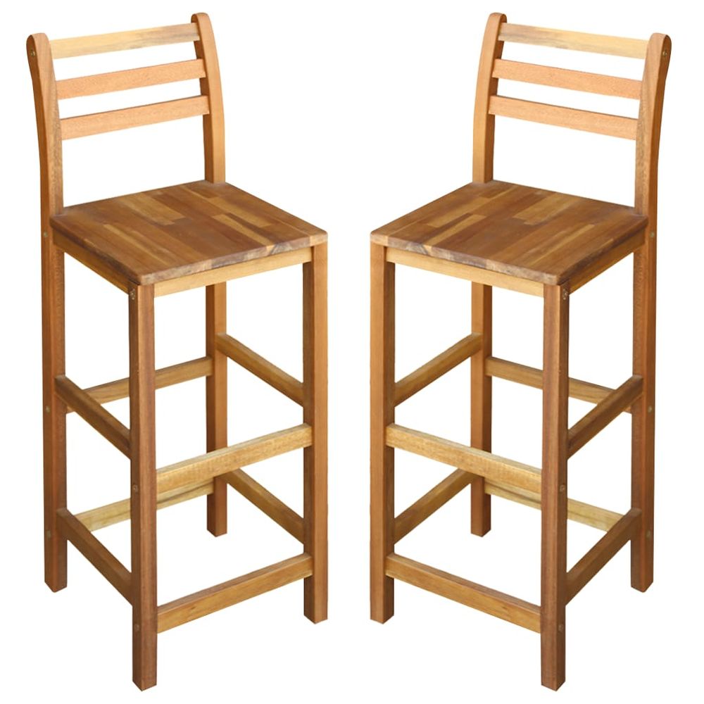 Bar Chairs 2 pcs vidaXL Solid Acacia Wood - Bar Stool from vidaXL