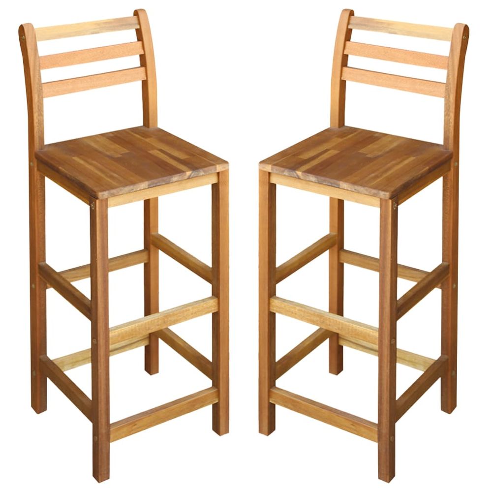 Bar Chairs 2 pcs vidaXL Solid Acacia Wood - Bar Stool from vidaXL