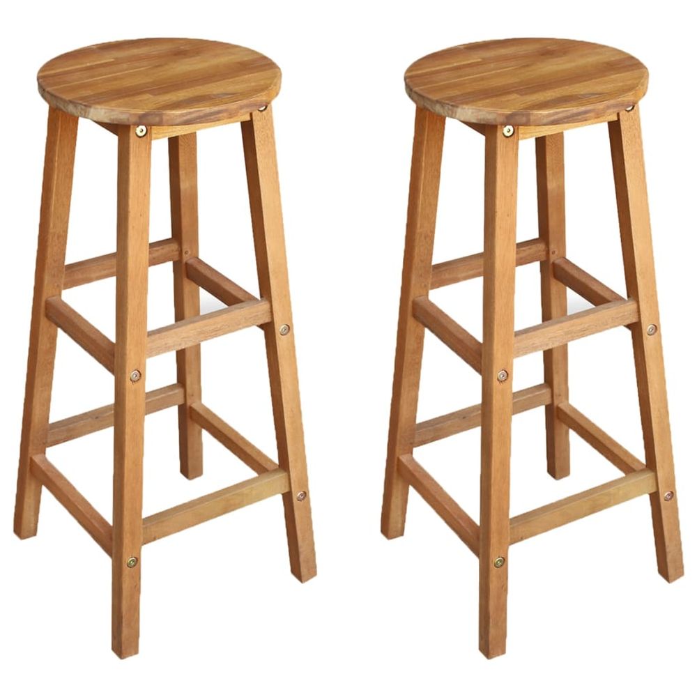 Bar Chairs 2 pcs vidaXL Solid Acacia Wood - Bar Stool from vidaXL